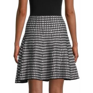 Max Studio Black & White Houndstooth Fit & Flare Mini Skirt